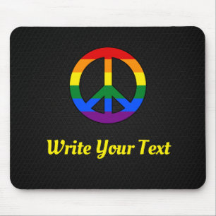 LGBT flag peace sign Mouse Pad