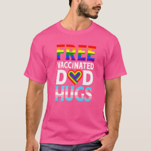 Lgbt Flag Proud Dad Free Dad Hugs Gay Lesbian Prid T-Shirt