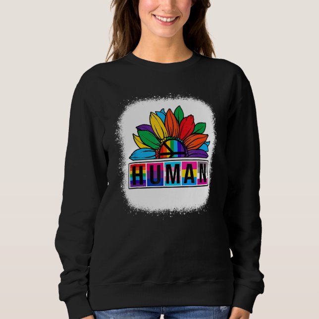 Lgbt Flag Rainbow Lesbian Gay Pride Month Sunflowe Sweatshirt (Front)