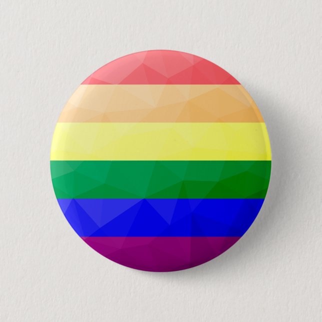 LGBT flag rainbow lines geometric mesh pattern 6 Cm Round Badge (Front)