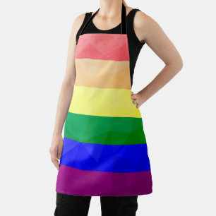 LGBT flag rainbow lines geometric mesh pattern Apron