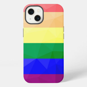 LGBT flag rainbow lines geometric mesh pattern iPhone 13 Case