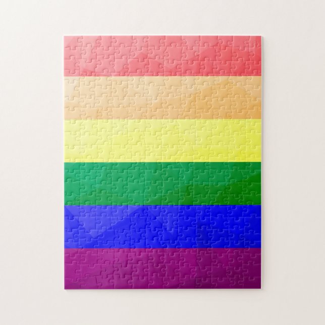 LGBT flag rainbow lines geometric mesh pattern Jigsaw Puzzle (Vertical)