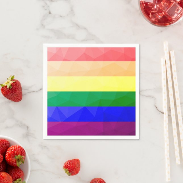 LGBT flag rainbow lines geometric mesh pattern Napkin (Insitu)