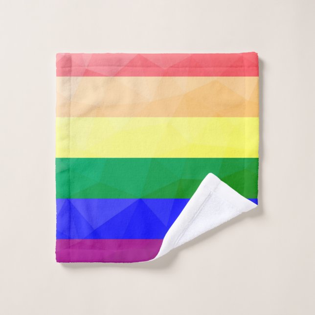LGBT flag rainbow lines geometric mesh pattern Wash Cloth (Wash Cloth)