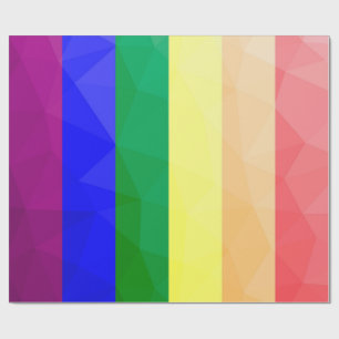 LGBT flag rainbow lines geometric mesh pattern Wrapping Paper