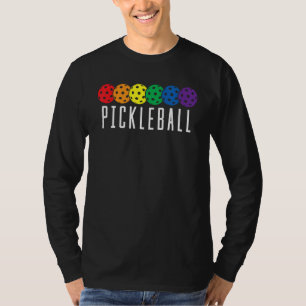 LGBT Flag Rainbow Pickleball Balls Colors Paddle G T-Shirt