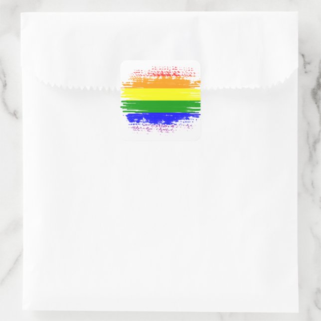 LGBT flag Square Sticker (Bag)