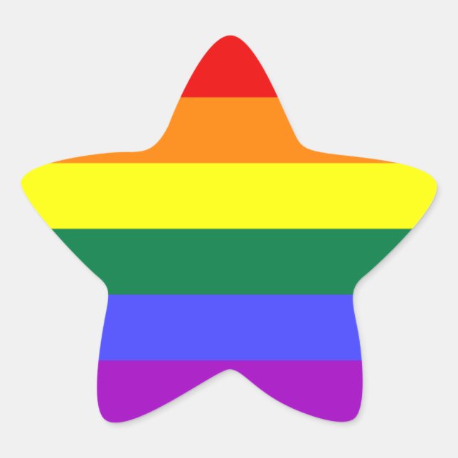 LGBT Flag Star Sticker (Front)
