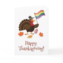 LGBT flag Thanksgiving Turkey Card