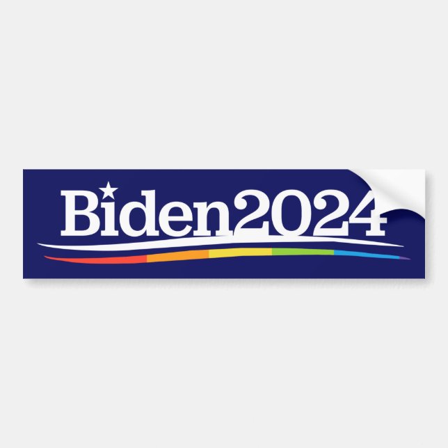 LGBT for Biden 2024 LGBTQIA Bumper Sticker (Front)