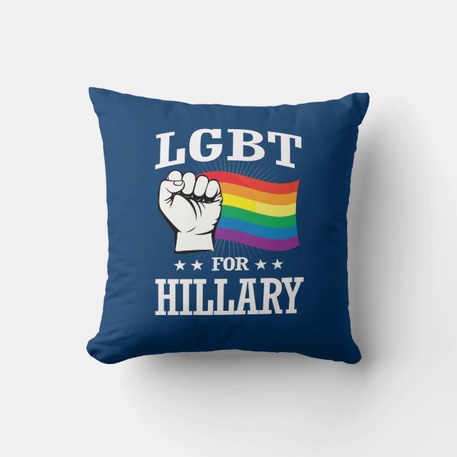 LGBT FOR HILLARY CUSHION (Front)