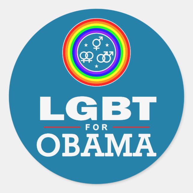 LGBT for OBAMA Classic Round Sticker (Front)