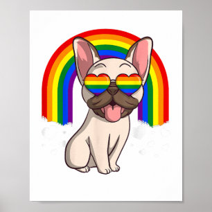 LGBT French Bulldog Dog Gay Pride Rainbow Frenchie Poster