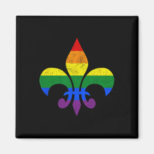 Lgbt French Fleur De Lis Gay Pride Month Rainbow M Magnet