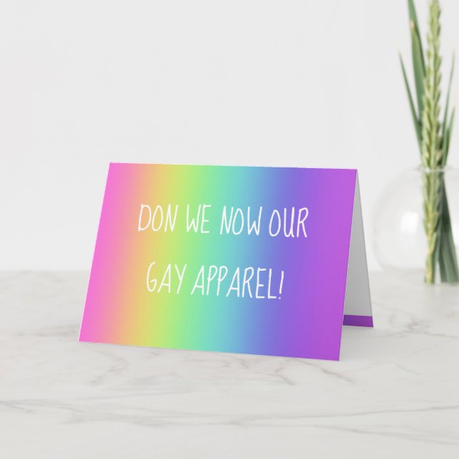 LGBT Fun Rainbow Holiday Party Invitation (Front)