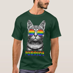 LGBT Funny Purride Gay Pride Rainbow Kitten Cat Lo T-Shirt