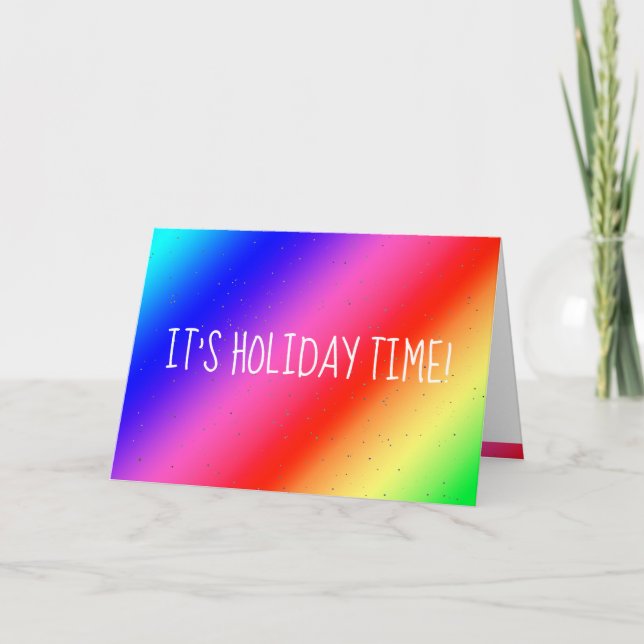 LGBT Funny Rainbow Colours Holiday Card (Front)