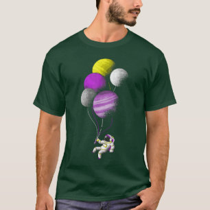 LGBT Galay Ballon Astronaut Nonbinary Flag Nonbina T-Shirt