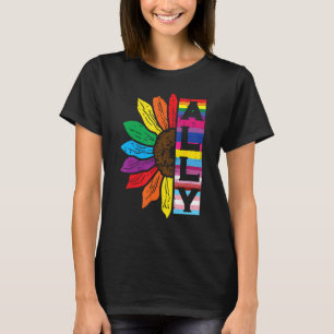 Lgbt Gay Ally Sunflower Rainbow Pride Flag Men Wom T-Shirt