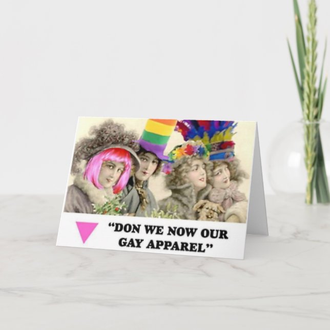 LGBT Gay Apparel Holiday Vintage greeting card (Front)
