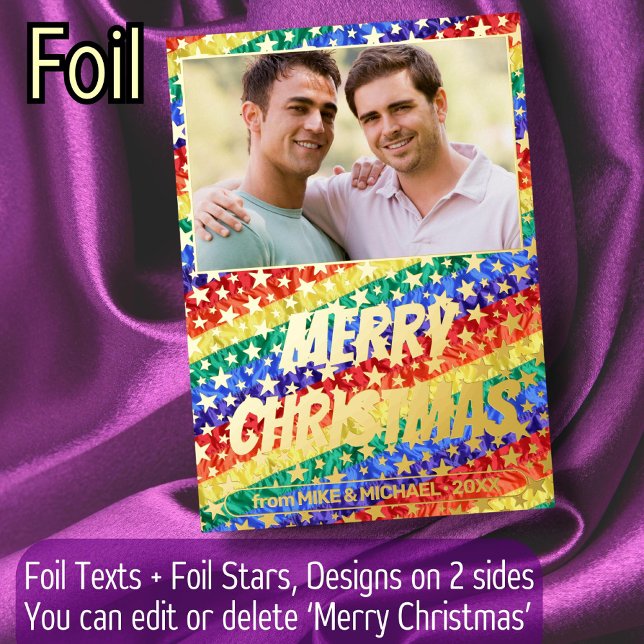 LGBT gay custom photo rainbow flag stars Christmas (Creator Uploaded)