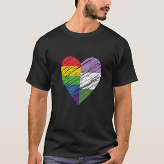 Lgbt Gay Genderqueer Pride Proud Heart Lgbtqia Sup T-Shirt
