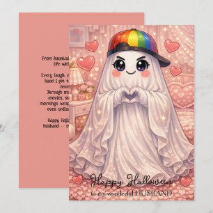 🎃🌈 LGBT Gay Husband Halloween Love card