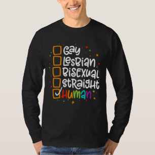 Lgbt Gay Lesbian Bisexual Straight Human Pride T-Shirt