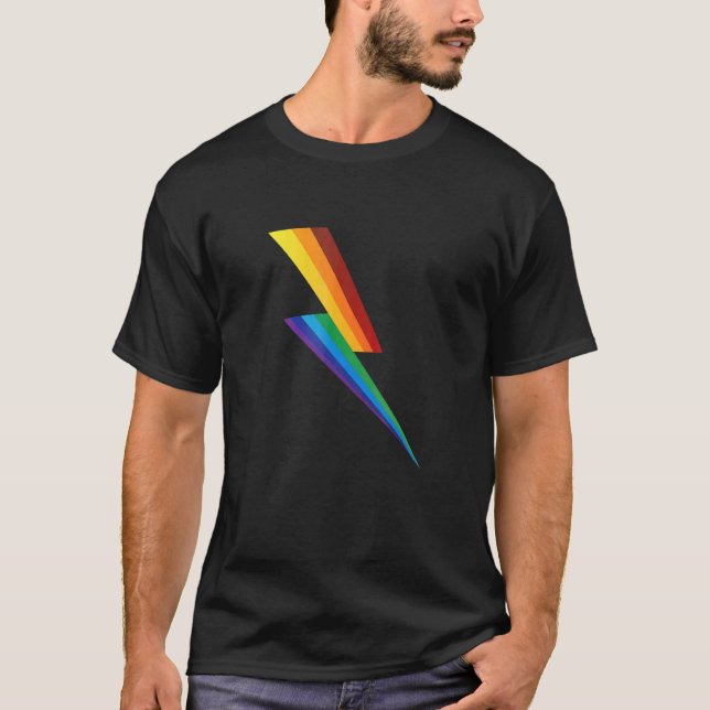 Lgbt Gay Lesbian Csd Pride Thunder Flash Light T-Shirt (Front)