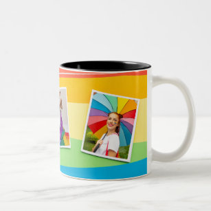 LGBT Gay Lesbian Modern Personalised Name Photo Two-Tone Coffee Mug