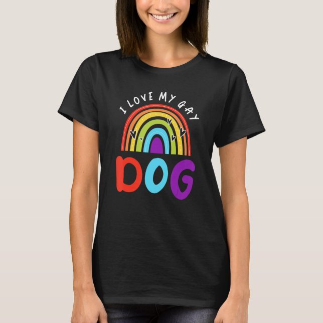 Lgbt Gay Men Pride Flag Rainbow Flag I Love My Gay T-Shirt (Front)