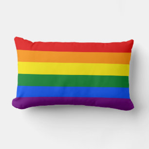 LGBT Gay Pride 6-Stripe Rainbow Flag Lumbar Cushion