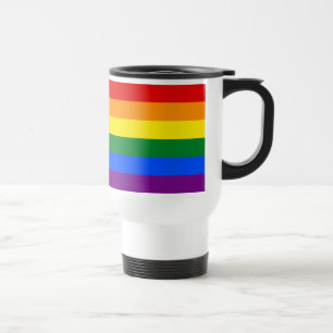 LGBT Gay Pride 6-Stripe Rainbow Flag Travel Mug