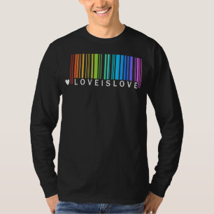 Lgbt Gay Pride Barcode Rainbow Flag Love Is Love T-Shirt