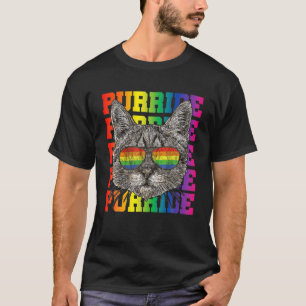 LGBT Gay Pride Cat Purride Cat Funny LGBTQ Men Wom T-Shirt