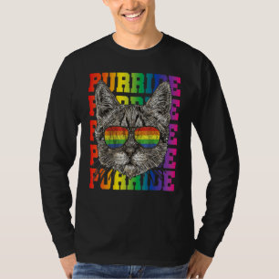 LGBT Gay Pride Cat Purride Cat  LGBTQ Men Women T-Shirt