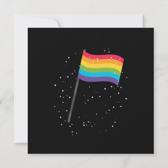 LGBT Gay Pride Equality Flag Gift Invitation (Front)