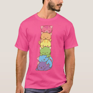 Lgbt Gay Pride Flag Kawaii Rainbow Cats T-Shirt