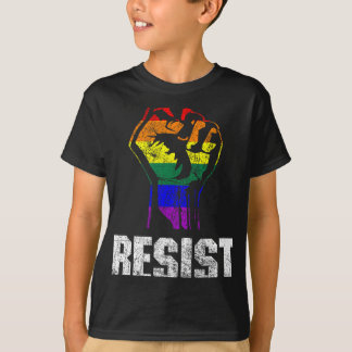 Lgbt Gay Pride Flag Resist  T-Shirt