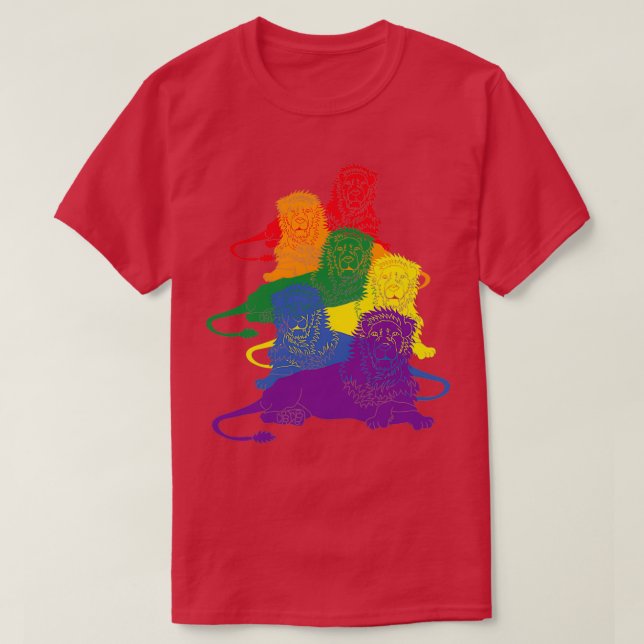 LGBT Gay Pride Lions 2 T-Shirt (Design Front)