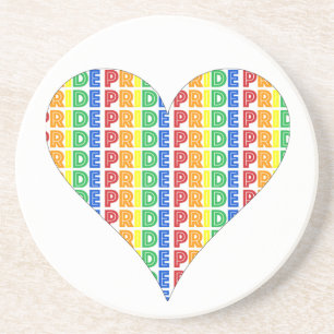 LGBT Gay Pride Month Celebration Rainbow Heart Coaster