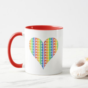LGBT Gay Pride Month Celebration Rainbow Heart Mug