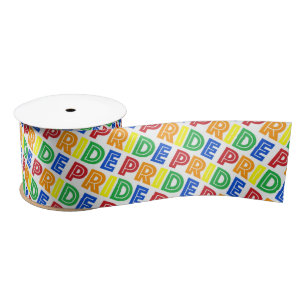 LGBT Gay Pride Month Celebration Rainbow Letters Satin Ribbon