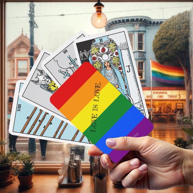 LGBT Gay Pride Month "LOVE IS LOVE." Rainbow Flag Playing Cards (Creator Uploaded)