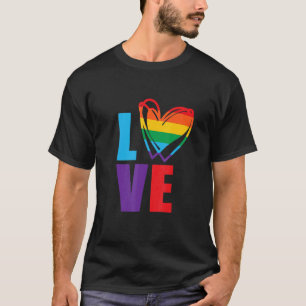 Lgbt Gay Pride Month Love Rainbow Heart For Him He T-Shirt