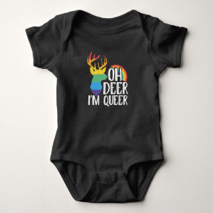 LGBT Gay Pride Month Oh Dear Im Queer Baby Bodysuit