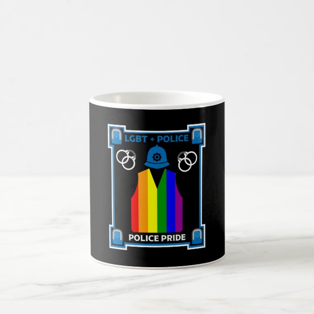 LGBT+ Gay Pride Police Magic Mug (Center)