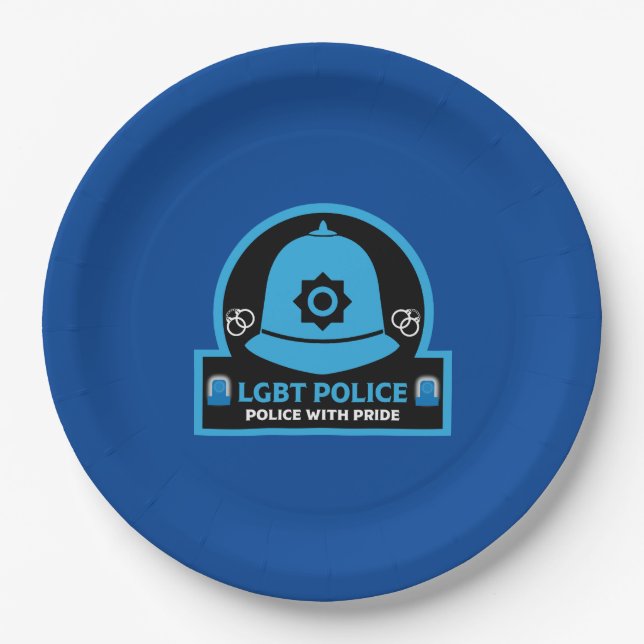  LGBT+ Gay Pride Police Paper Plate (Front)