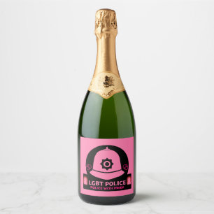  LGBT+ Gay Pride Police Sparkling Wine Label